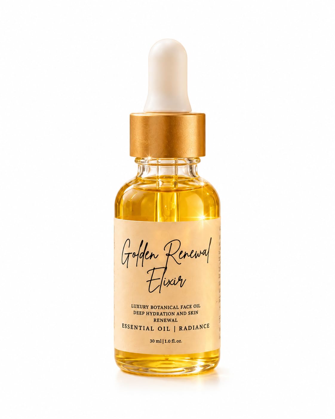 Bodji Golden Renewal Elixir Face Oil for Mature Skin, Hydrating Organic Face Oil, Rosehip Oil, Black Seed Oil, Evening Primrose Oil, Sweet Almond Oil & Vitamin E, Lightweight Serum for Dry, Aging Skin
