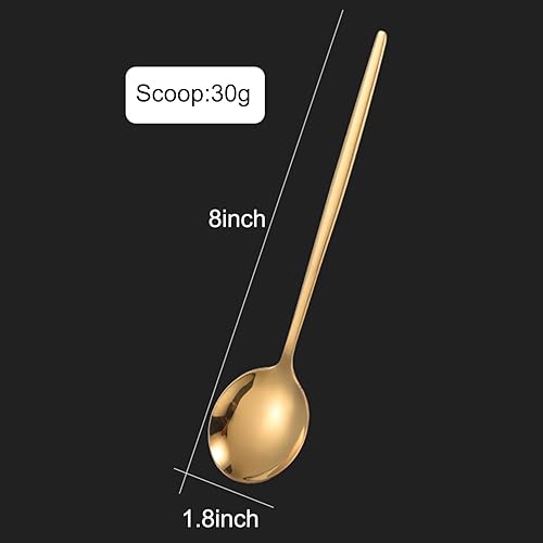 Miniatura 2 de 5 cucharas de sopa de acero inoxidable 304 de 8 pulgadas, gruesas, acabado espejo, cucharas coreanas de acero inoxidable, cucharaditas de acero