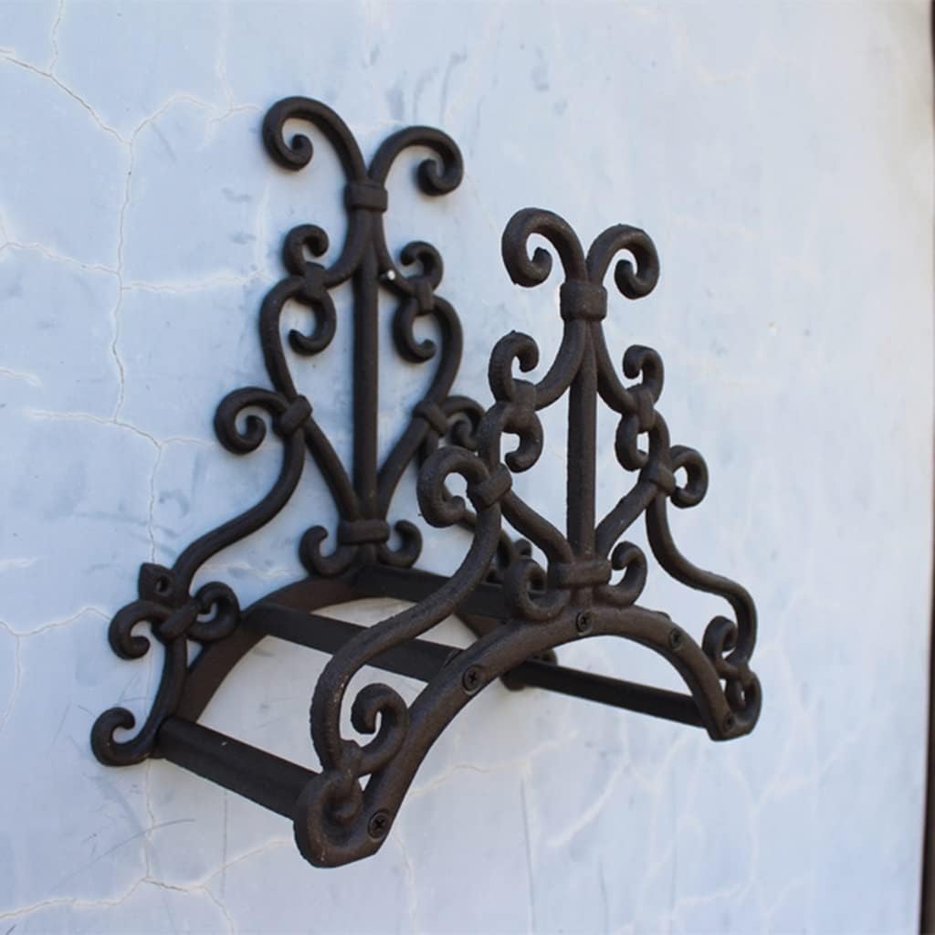 Hose Holder Wall Mount Vintage Cast Iron Garden Hose Holder, Wall Mounted Water Hose Hanger,Wall Decor Holder, 28*15.5*29.5cm, Black