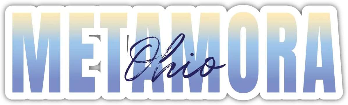 Metamora Ohio Souvenir 2-Inch Vinyl Decal Sticker Script Design 2 Inch|Sticker