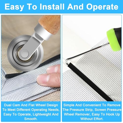Werkzeug Einzieher Einroller für Fliegengitter, 4 Stück Installieren Fliegengitter Ersatzteil, Fliegengitter Zubehör mit 20M x 5mm Fliegengitter Insektenschutz Ersatzteil
