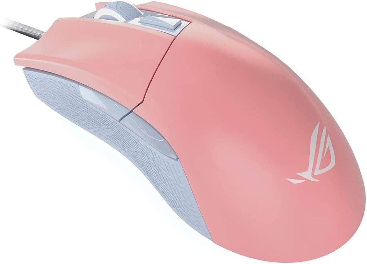 ASUS Optical Gaming Mouse - ROG Gladius II Origin Limited Edition PNK | Ergonomic Right-Handed PC Gaming Mouse for FPS Games | 12000 DPI Optical Sensor | Aura Sync RGB, ROG Armoury II | Pink (Renewed)