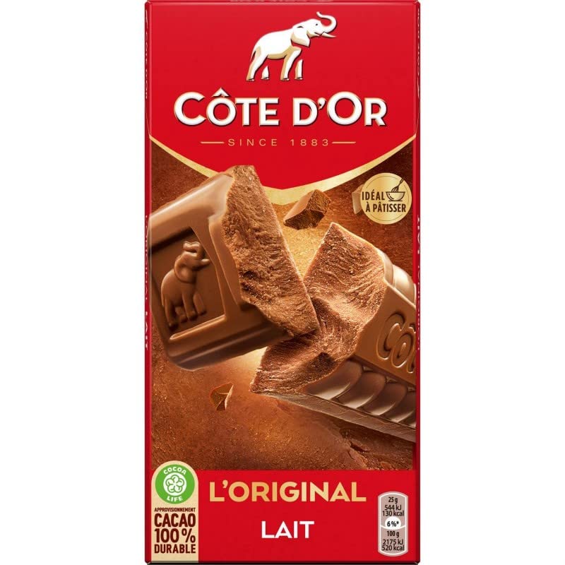 Côte D'Or - Chocolate con leche 200 g - Lote de 4 - Precio por lote - Entrega rápida