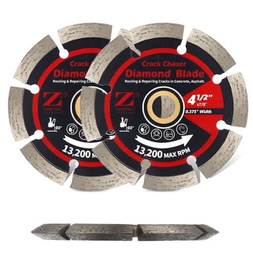 ZORUNNA 2Pcs Diamond Crack Chaser Blade for Concrete 4.5", 7/8" Arbor