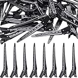 Hair Clips, 50pcs Stainless Steel Hair Clips Non Slip Hair Clips No-Trace Professional Sectioning Hair Clips DIY Accessories for Women Girls Hairdressing Styling Salon, 7cm, Black