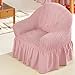 GARVALON Recliner Sofa Cover Stretch Fabric Slipcover All-Around Elastic with Skirt for Single Seat Pink Couch Chair Upholstery