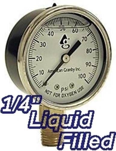 WELL PUMP WATER PRESSURE GAUGE LIQUID FILLED 0-100 psi