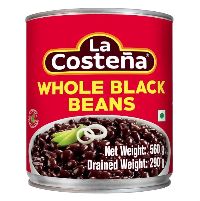 L'a C'ostena Whole Black Beans Tin 560g | Authentic Mexican Ready-to-Eat Beans | High Protein & Fiber | Vegan | Imported Gourmet Food-image-43