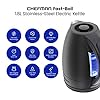 Chefman Electric Kettle, 1.8 Liter Stainless Steel Electric Tea Kettle Water Boiler with Automatic Shutoff, LED Lights, Boil-Dry Protection, Hot Water Electric Kettles for Boiling Water, Black