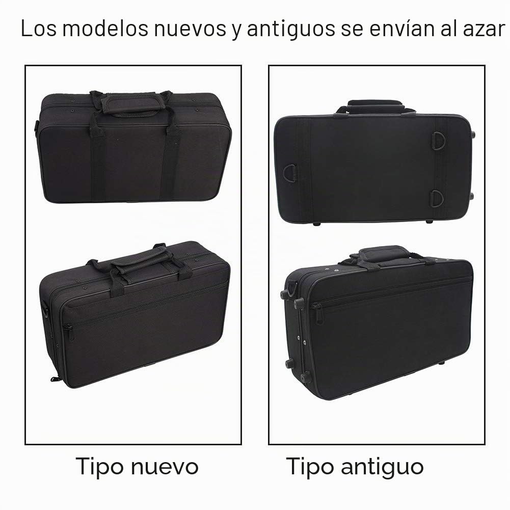 Estuches para Clarinete B Estuche para Clarinete Plano Tela Oxford Negra Lade Espuma Negra Acolchada Estuche de Tela Oxford Engrosada con Correa para Clarinete