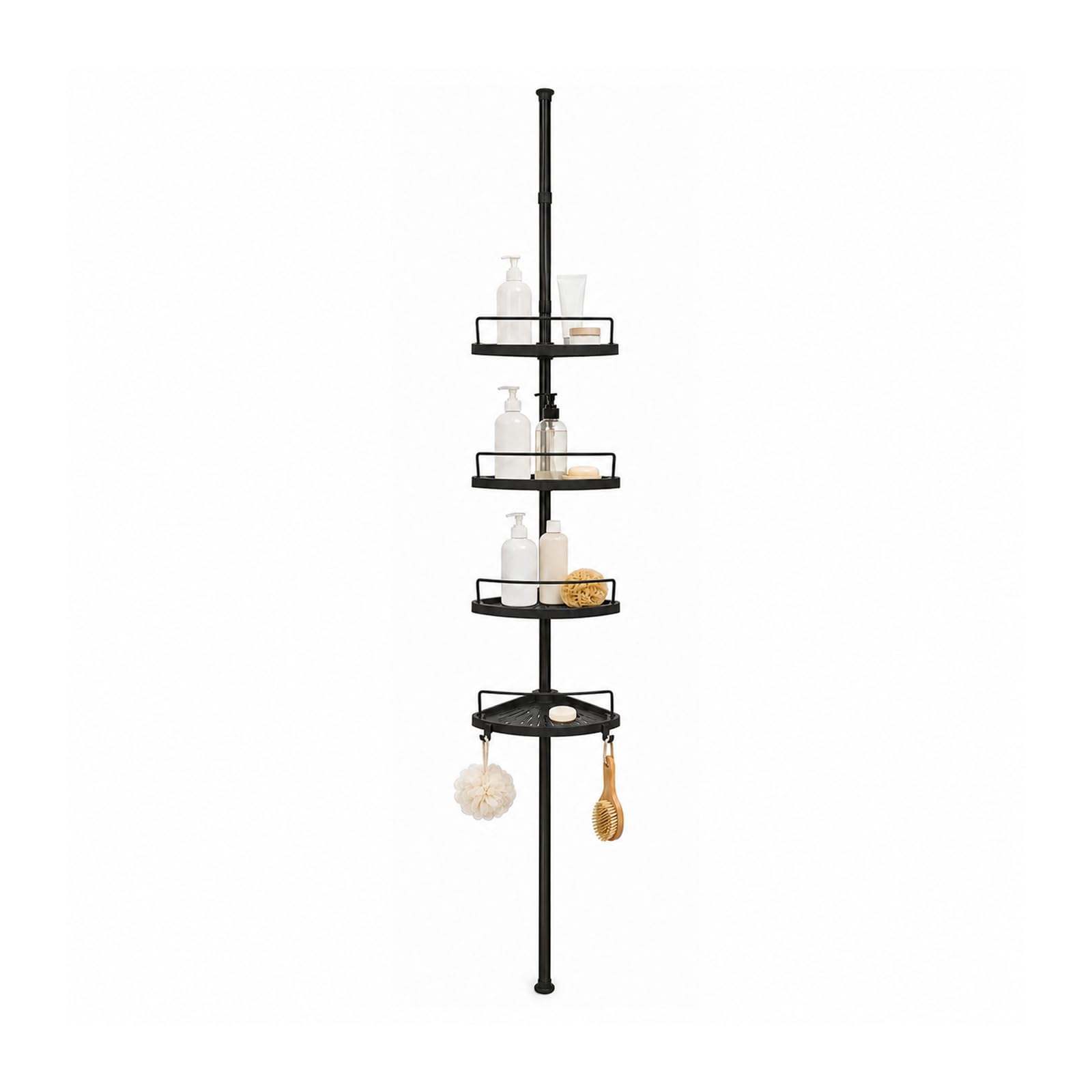 House Of Home Telescopic Shower Caddy 4 Tier Adjustable Height 95 to 275cm