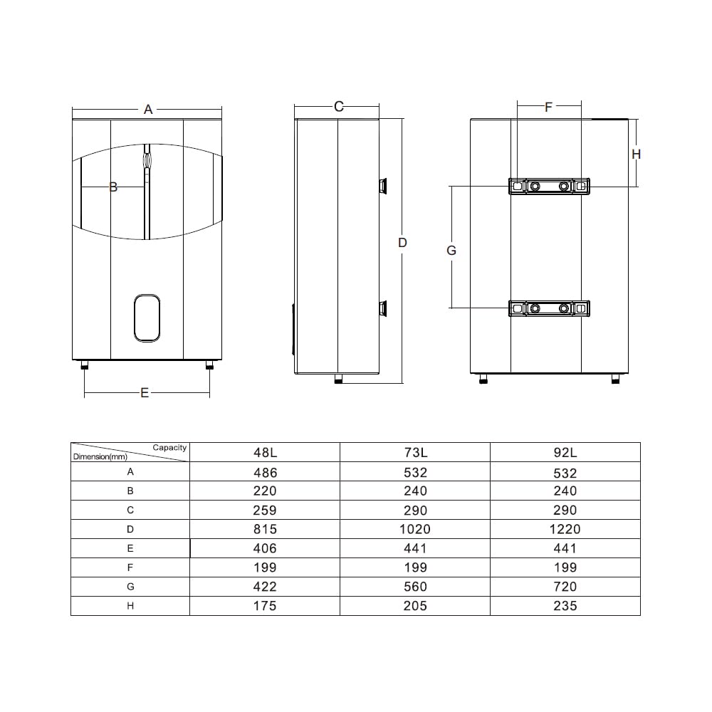 Aspes Termo Eléctrico 50 Litros, AT5000DDW. 2000W, Kit de Montaje Incluido, Resistencia Acero Esmaltado, Termostato Digital, Temperatura Máx 93 º, Blanco, Eficiencia Energética Clase B