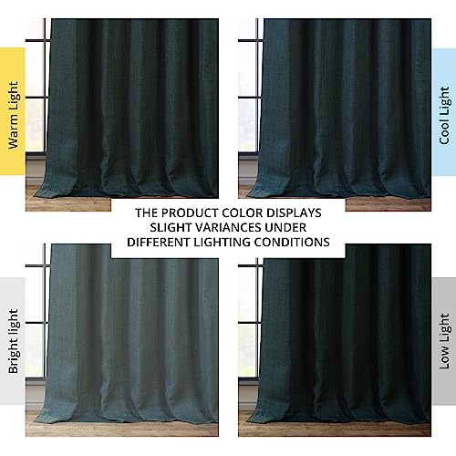 HPD Half Price Drapes Faux Linen Room Darkening Curtains for Bedroom 50 X 96, BOCH-LN21328-96 (1 Panel), Focal Green - Image 3
