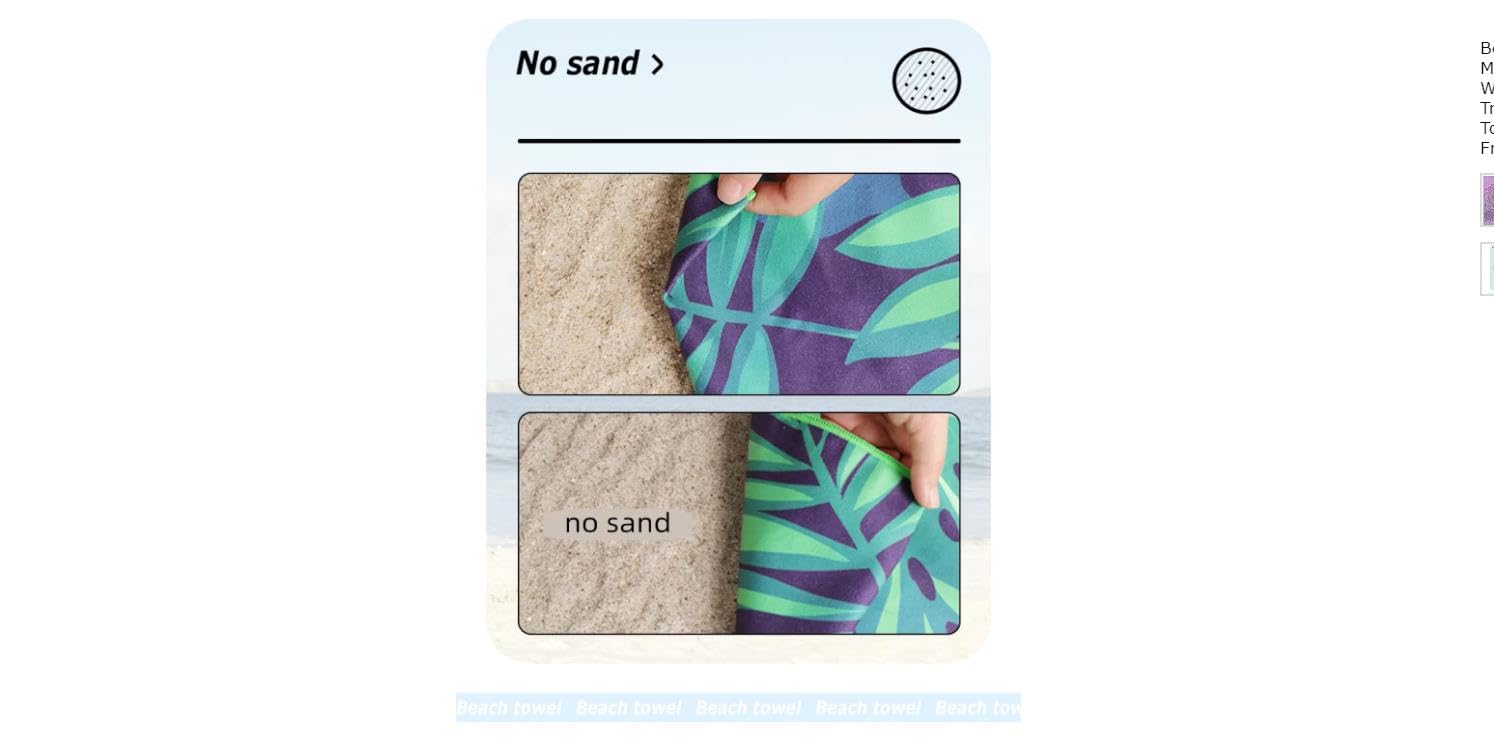 Strandtuch XXL Lila Blumen Mikrofaser Handtuch Beach Towel,Strandlaken,Strandtücher,Picknickdecke wasserdichte Stranddecke, Stranddecke Sandfrei für Strand, Park, Camping, Wandern