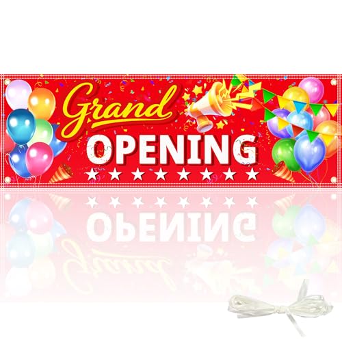 Large Grand Opening Banner 3X10 Ft Grand Opening Decorations Sign with 4 Grommets New Store Advertising Backdrop Outdoor Banner Supplies Congratulations on Business Restaurant Shop Ceremony