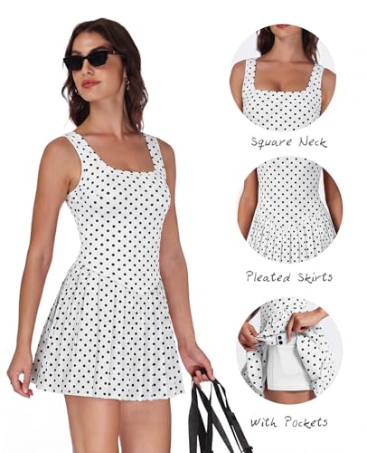 Image of NIASHOT Athletic Dress for Women with Shorts Sleeveless Womens Golf Dress