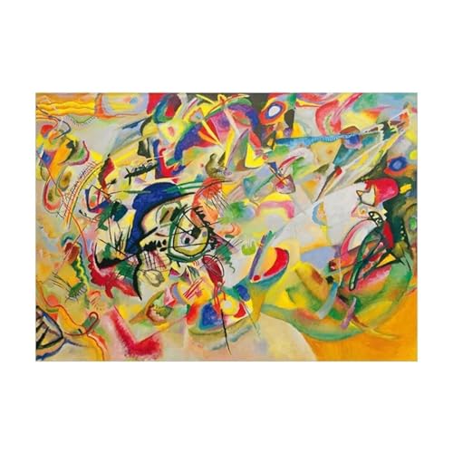 Affiches et impressions Wassily Kandinsky de salon tableau abstrait 50x70 cm cadre