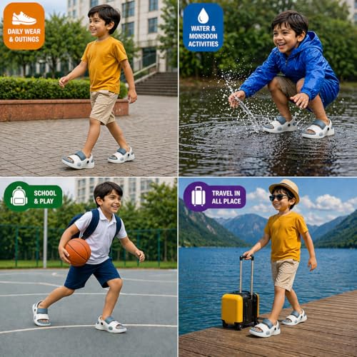 Image of Kid's Soft EVA Clog Sandals with Adjustable Strap & Anti-Slip Comfort Sole | Unisex |Light Weight | Water Proof