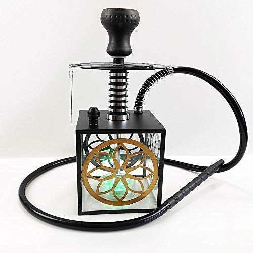 Rteanb Moderne Acryl Blase Huka Einschlauchsystem Big Smoke mit bunter LED-Licht Blase Shisha leicht zu reinigen…