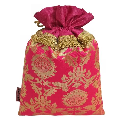 Dena Kite Brocade silk potli bags for women. (Brocade silk pouch; 10pcs, 20pcs, 50pcs and more) - Image 4