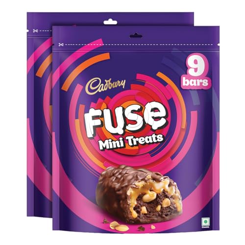 Image of Cadbury Fuse Peanut & Caramel filled Mini Treats Chocolate Bars, 117 g (Pack of 2)