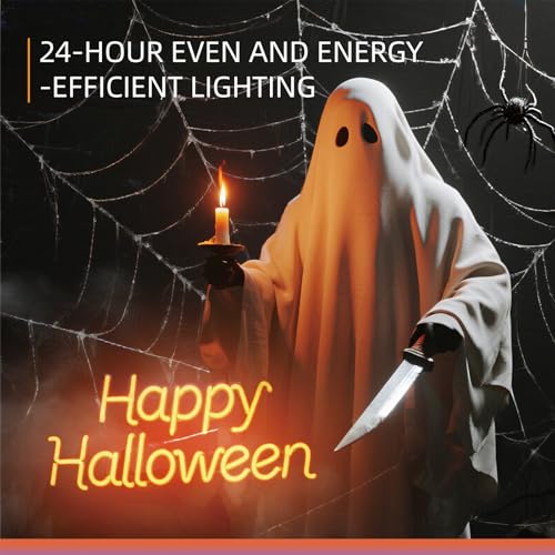 Image of Custom Happy Halloween LED Lights, Personalized Halloween Bat Neon Signs for Wall, Window, Room, Home, Party, Battery Operated or USB. RGB for Indoor, Business