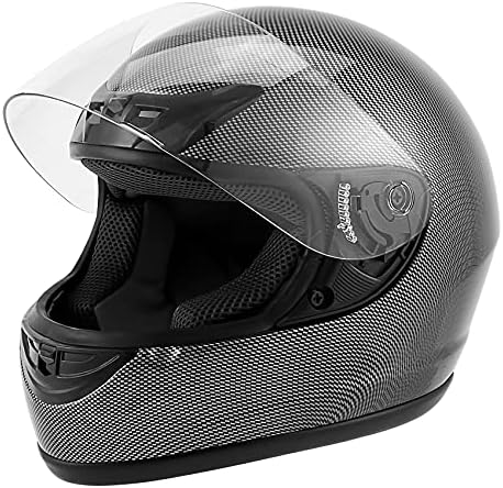 XFMT DOT Adult Motorcycle Flip Up Full Face Helmet Street Dirt Bike ATV Helmets (Carbon Fiber, Large)