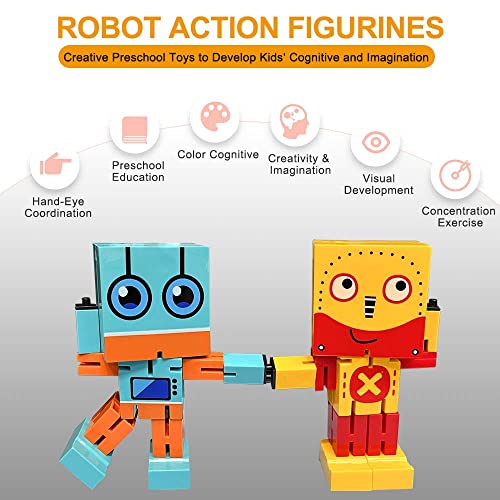 2Pcs Night Light For Kids Star Night Light Projector With Phone Holder Adjustable Robot Desk Lamp Birthday Easter Gifts For Boys Girls Toys Desk Room Decor, Random Colors #TOP3