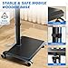 Rfiver Rolling TV Stand for 32 to 55 60 Inch TVs up to 88lbs, Height Adjustable Mobile TV Stand with Wood Base, Space-Saving Design Tall TV Cart Floor Stands for Living Room, Bedroom, Corner
