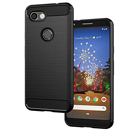 KEEPCA for Google Pixel 3a Slim Case,Thin Soft Flexible TPU Rubber Silicone Anti-Scratch Shockproof Protective Cases Cover for Pixel 3a,Brushed Black — view 5