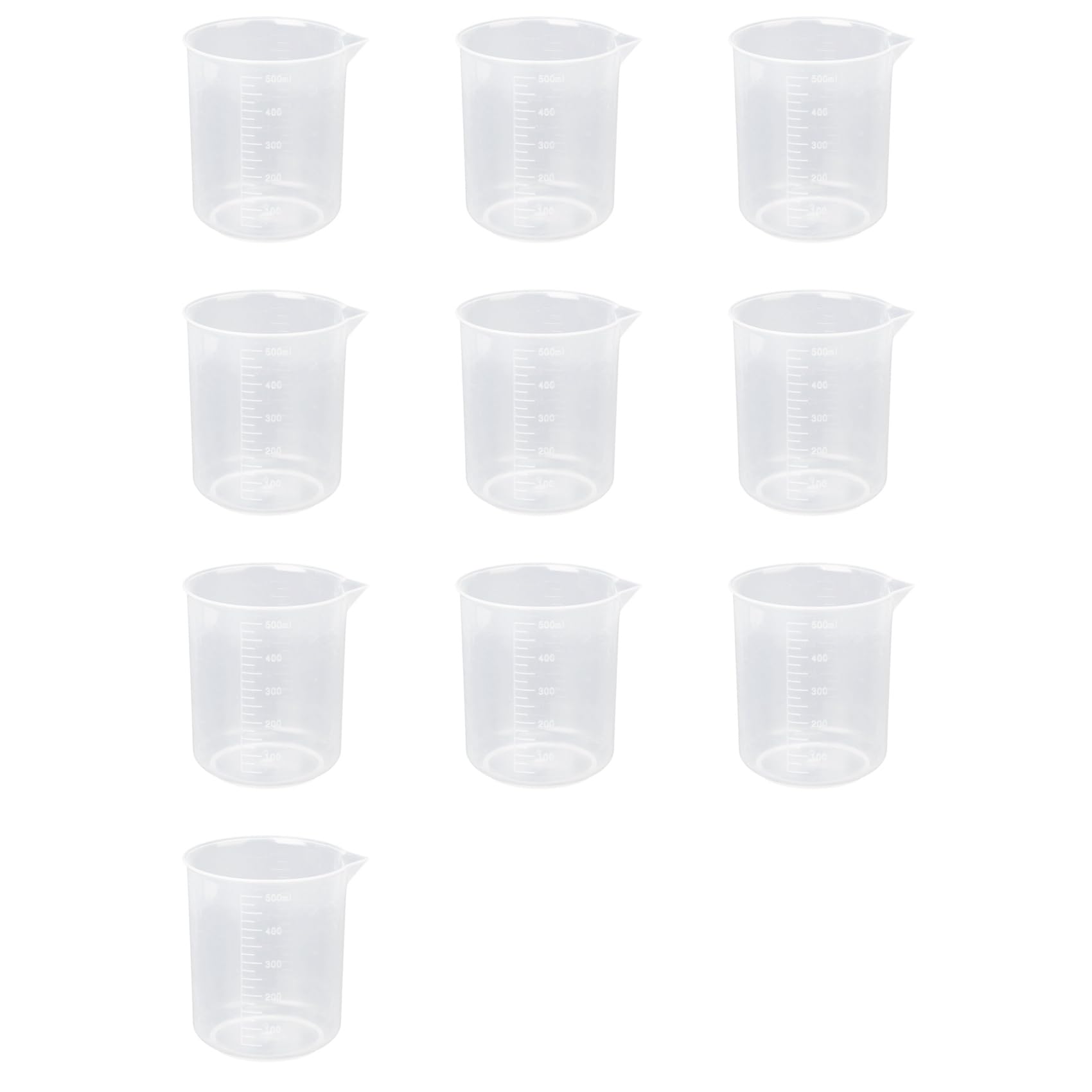 Hndhbfgrt 10X 500ml Graduated Beaker Transparent