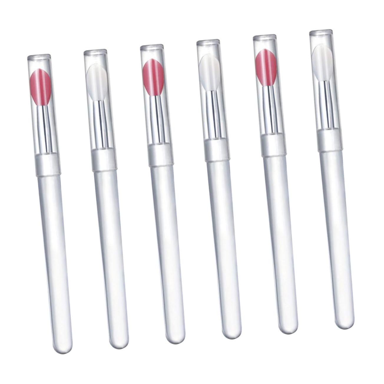 FOMIYES 6pcs Lipstick Applicator Set Reusable Lip Makeup Brush Lidded Silicone Professional Lip Brush Applicator for Beauty Kits