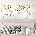 Mapamundi Animales Historieta Pegatinas Decorativas Adhesiva Pared Removible Dormitorio Salón Guardería Habitación Infantiles Etiquetas de La Pared Murales (30 * 90CM*2)