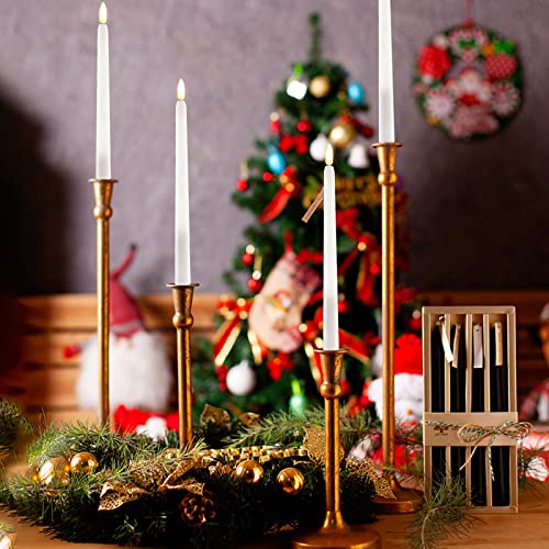 Lacgo 11'' Long Led Flameless Tea Light Candle Battery Operated Flickering Ivory Body Taper Candle Center Centerpieces For Home, Restaurant, Wedding, Display Stand Ornaments Decor(Pack Of 6) #TOP3