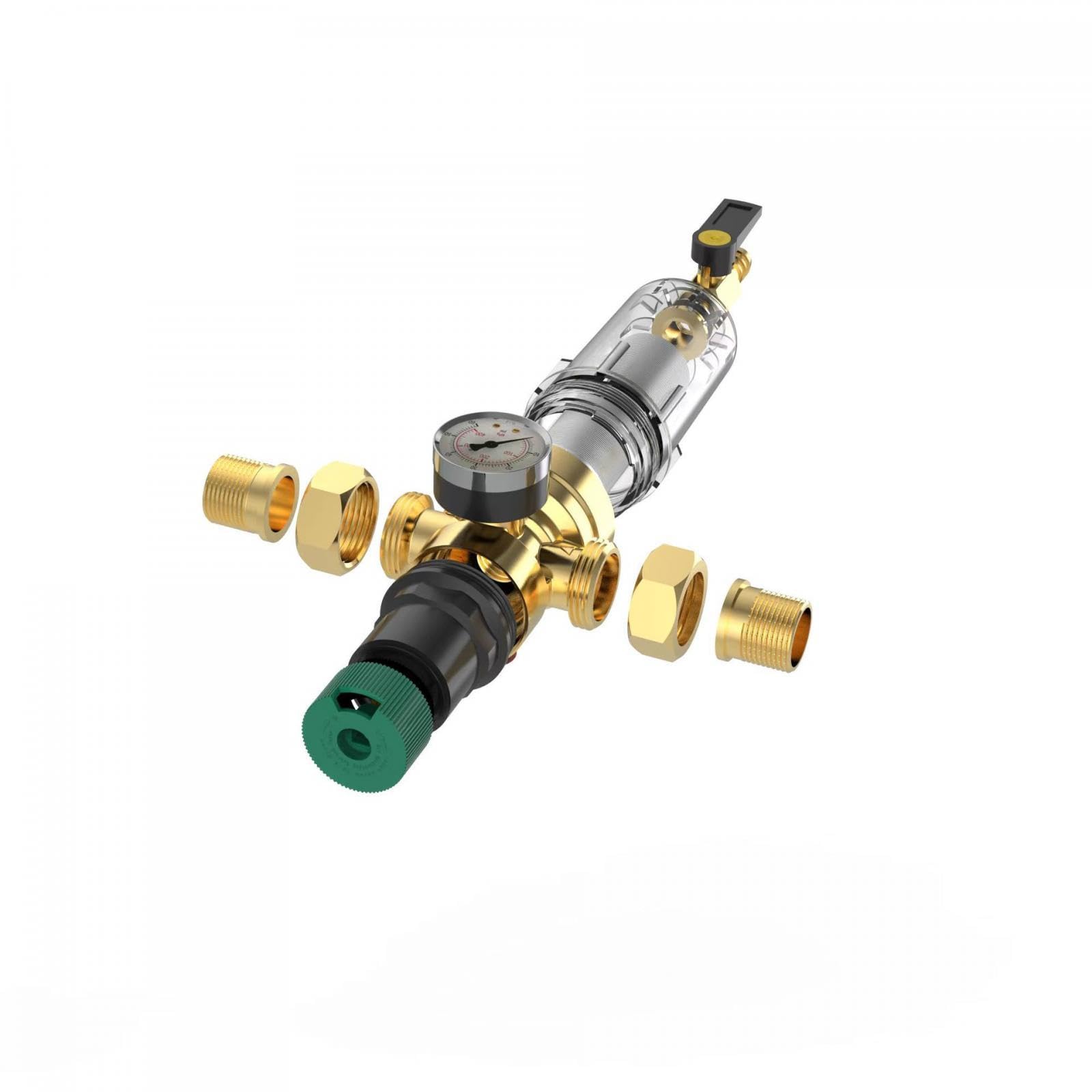 Regolatore di pressione dell'acqua e filtro, installazione rapida, riduttore di pressione dell'acqua e manometro per l'irrigazione, 1.2inch