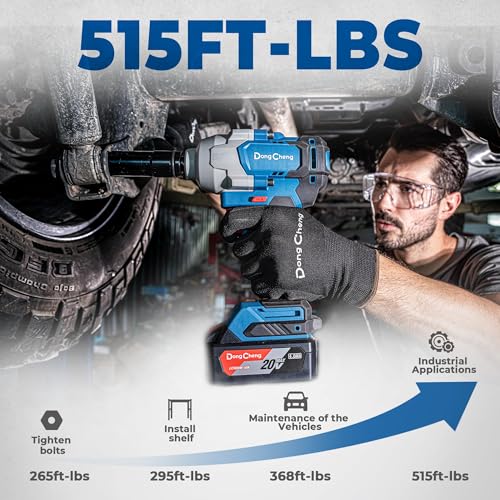 Dong Cheng 20V Brushless Impact Wrench, 698N.m High Torque, 1/2 inch 4-Speed Cordless Impact Gun with Storage Box, Easily Removes Bolts on Cars, Trucks, and Tractors, Includes 4.0Ah Battery & Charger - Image 3