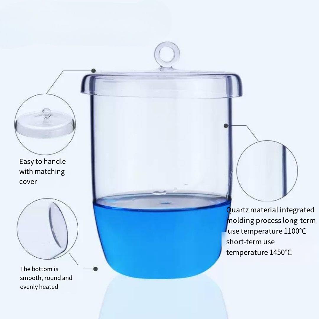 Tiegel aus Quarzglas mit Deckel – langlebiges Labortestgerät for die industrielle Analyse – 20 ml bis 2000 ml(150ml)