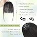 LUNDEREN Clip in Bangs Air Bangs Hair Clip on Fake Wispy Bangs with Temples for Women - Curved Human Hair Hairpieces for Daily Party Wear (Brown Black)