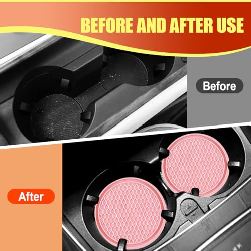 YoRise 4PCS coaster universal para portavasos de carro 2.7 pulg miniatura 5