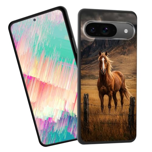 EFGWSDER for Google Pixel 11/11 Pro 6.3" 2026 Case,Slim Shockproof TPU Soft Rubber Silicone Cover Phone Case,Horse in Mountain Landscape