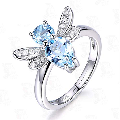 Topaze ouverture d'animaux réglable bague argent 925 pour femme