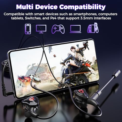 BlueFire Wired Gaming Earbuds with Microphone, Deep Bass in-Ear Monitors Earphones, HiFi Noise Cancelling Headphones for Music Gaming Video Calling - 4