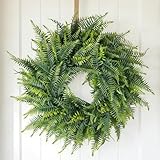 Artificial Persian Leaf Wreath – Lifelike Faux Greenery Wreath for Home & Garden Decor, Door, Wall, Table, Indoor & Outdoor (Green, 26 Inch)