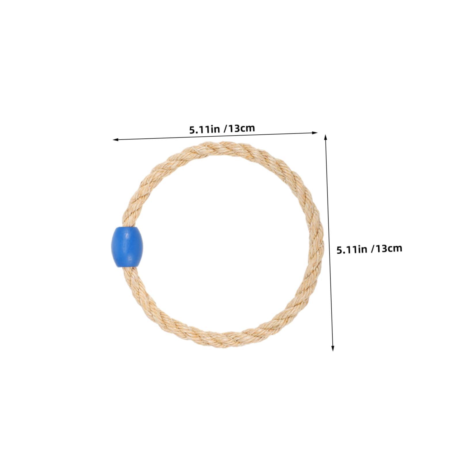 HEMOTON 15 Pièces Jeu de Manteau extérieur Jouets de Corde sisal réutilisables Pièces de Lancement d'anneau Jeux d'agilité en Beige