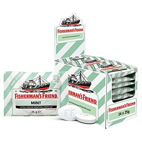 Fisherman's Friend Mint, 24er Vorratsbox, Pfefferminze und Menthol Geschmack, zuckerfrei & vegan Cover