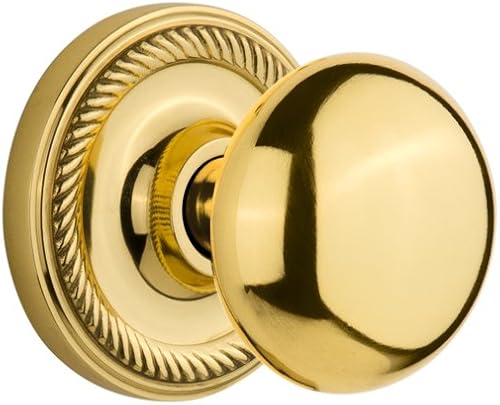 Miniatura 1 de Nostalgic Warehouse Roseta de cuerda con perilla New York, privacidad - 2.375", latón sin lacar