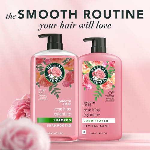 Image of Herbal Essences Shampoo & Conditioner Set, Rose Hips - Smooth Collection, Paraben-Free, Color-Safe, Shiny Hair with Jojoba & Vitamin E, 29.2 Fl Oz Each, 2-Pack