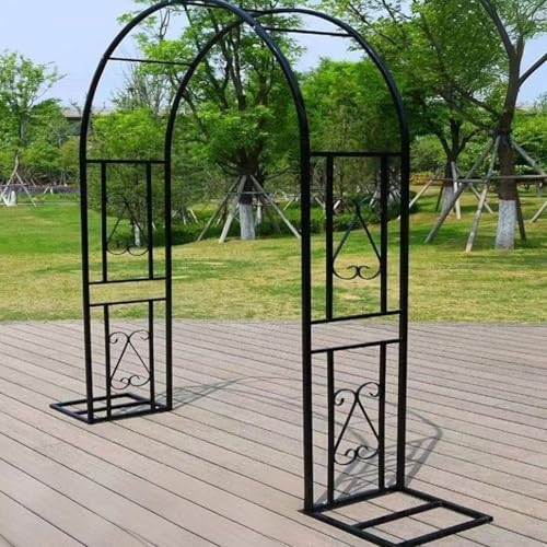 Wetsfgdg バラアーチ 大型 ガーデンアーチ鉄は硬くて丈夫で、強風にも耐えられ、構造がシンプルで組み立てやすく、庭に美しさを加え、つる植物(バラ、藤など)や装飾品(花輪、ライトなど)を支えることができますブラック/Aスタイル/ドーム/140*40*2