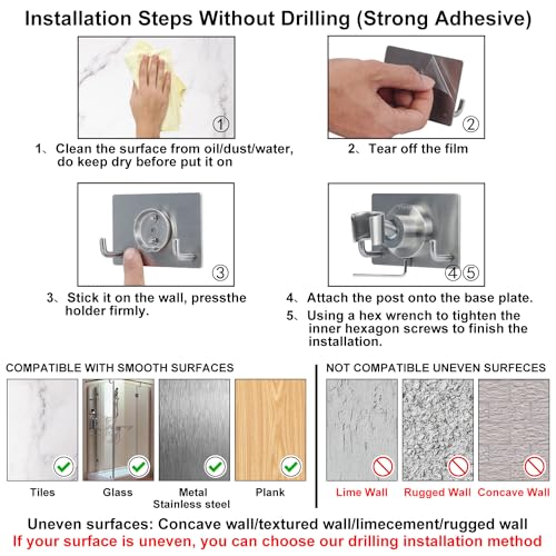 Cabezal de ducha de mano metálico con soporte de pared miniatura 4