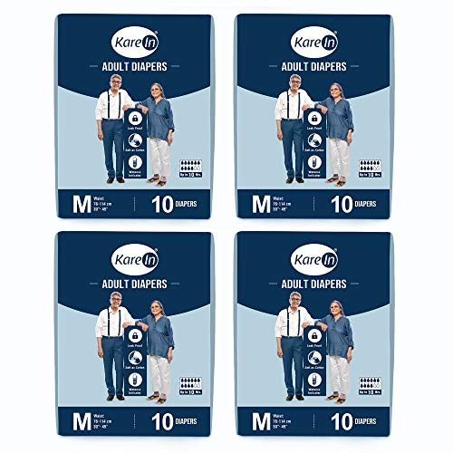 Image of Kare In Adult Diaper Medium,Waist Size 76-114cm (30 inch inch-45 inch inch),High Absorbency 40 Pcs, m
